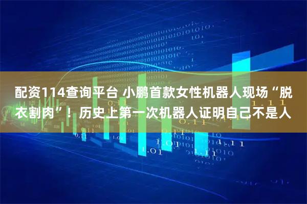 配资114查询平台 小鹏首款女性机器人现场“脱衣割肉”！历史上第一次机器人证明自己不是人